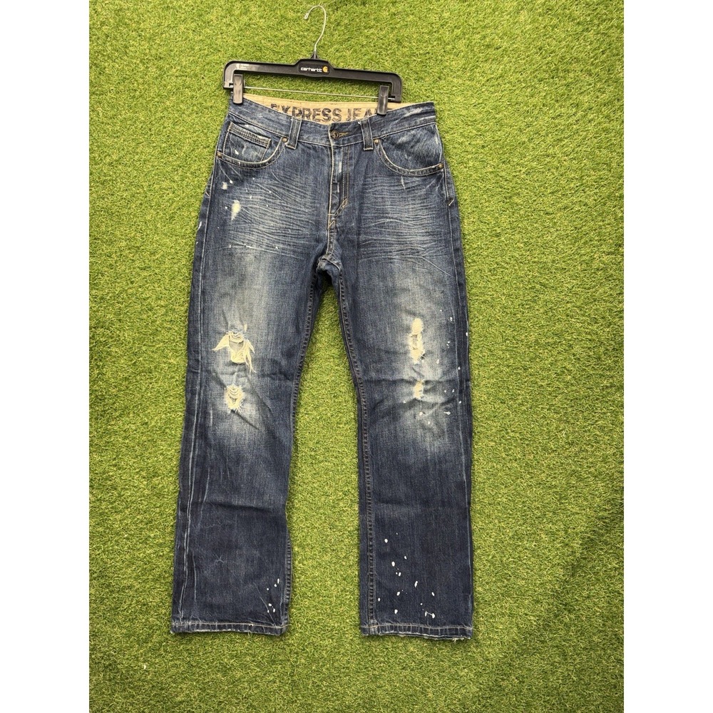 Express Kingston Jeans Mens 33x32 Regular Rise Bootcut Distressed Classic Fit